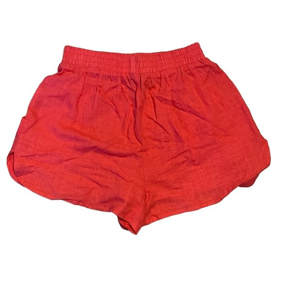 Wild Fable XS Coral Red Linen Blend High Rise Flowy Pull-On Shorts XS pockets - Picture 2 of 6